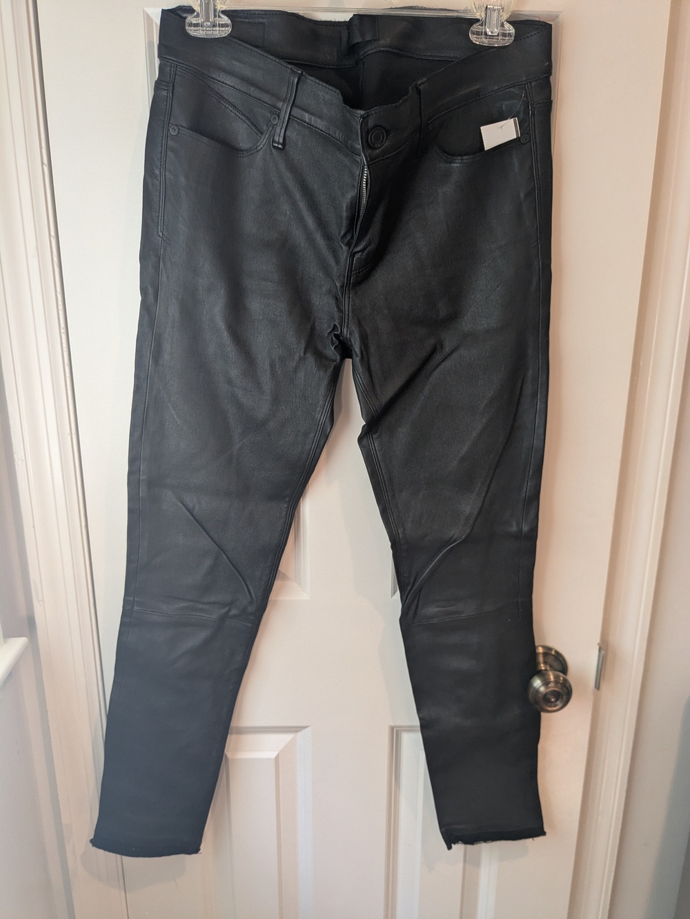 Women's Black RtA 100% Lambskin Skinny Jeans